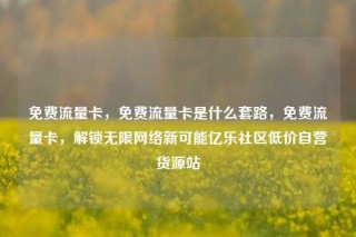 免费流量卡，免费流量卡是什么套路，免费流量卡，解锁无限网络新可能亿乐社区低价自营货源站