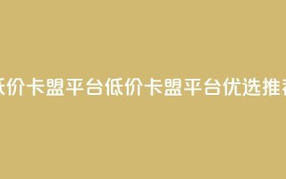 低价卡盟平台(低价卡盟平台优选推荐)