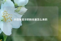 抖音里显示的粉丝是怎么来的