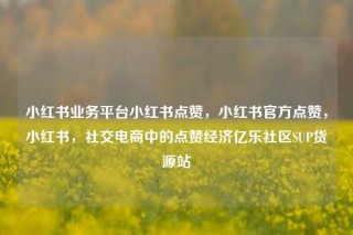 小红书业务平台小红书点赞，小红书官方点赞，小红书，社交电商中的点赞经济亿乐社区SUP货源站