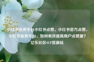 小红书业务平台小红书点赞，小红书官方点赞，小红书业务平台，如何有效提高用户点赞量？亿乐社区SUP货源站