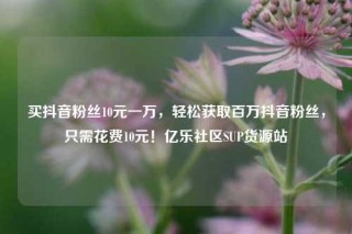 买抖音粉丝10元一万，轻松获取百万抖音粉丝，只需花费10元！亿乐社区SUP货源站