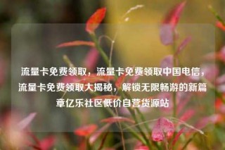 流量卡免费领取，流量卡免费领取中国电信，流量卡免费领取大揭秘，解锁无限畅游的新篇章亿乐社区低价自营货源站