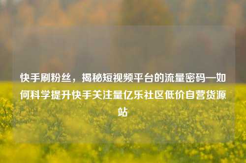 快手刷粉丝	，揭秘短视频平台的流量密码—如何科学提升快手关注量亿乐社区低价自营货源站  第1张