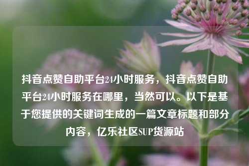 抖音点赞自助平台24小时服务，抖音点赞自助平台24小时服务在哪里，当然可以。以下是基于您提供的关键词生成的一篇文章标题和部分内容	，亿乐社区SUP货源站  第1张