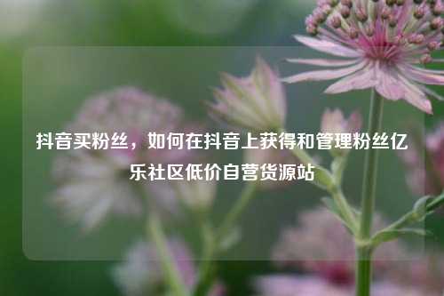 抖音买粉丝	，如何在抖音上获得和管理粉丝亿乐社区低价自营货源站  第1张
