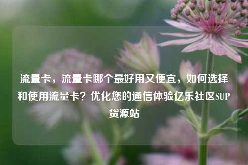 流量卡，流量卡哪个最好用又便宜，如何选择和使用流量卡？优化您的通信体验亿乐社区SUP货源站  第1张