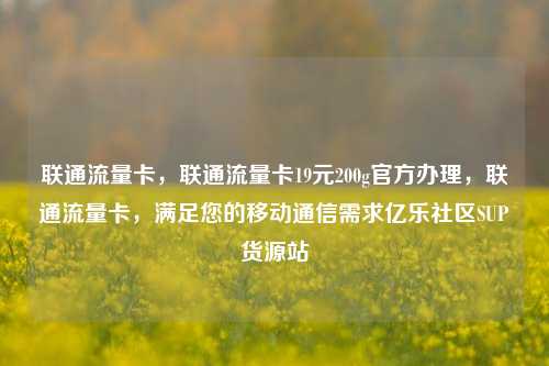 联通流量卡，联通流量卡19元200g官方办理，联通流量卡	，满足您的移动通信需求亿乐社区SUP货源站  第1张