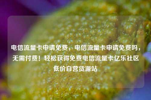 电信流量卡申请免费，电信流量卡申请免费吗，无需付费！轻松获得免费电信流量卡亿乐社区低价自营货源站  第1张