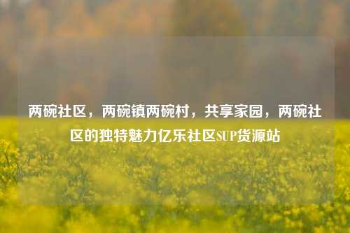 两碗社区	，两碗镇两碗村，共享家园，两碗社区的独特魅力亿乐社区SUP货源站  第1张
