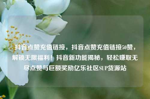 抖音点赞充值链接，抖音点赞充值链接50赞，解锁无限福利！抖音新功能揭秘，轻松赚取无尽点赞与巨额奖励亿乐社区SUP货源站  第1张