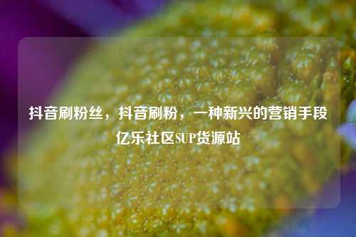 抖音刷粉丝	，抖音刷粉，一种新兴的营销手段亿乐社区SUP货源站  第1张